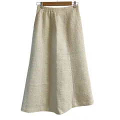 美品 23AW Rirandture リランドチュール Aライン ロング ツイードスカート サイズ0 ホワイト レディース 古着 中古 USED