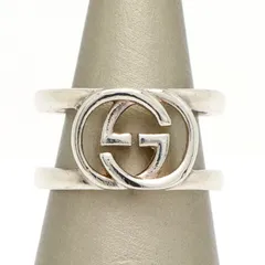 【楠本質店/元住吉】グッチ/GUCCI　シルバー925　インターロッキングG ダブルバンド リング　8サイズ(約6.5号)【中古】