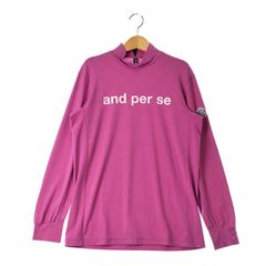 and per se アンパスィ 半袖モックネックシャツ ネイビー L ゴルフ