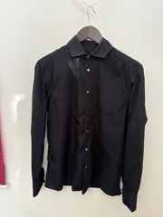 【希少/美品】DIESEL BLACK GOLD 肩ギャザー スリムシャツ 黒 S（M相当）のサムネイル