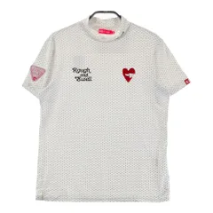サイズ：L ROUGH&SWELL ラフアンドスウェル  ハイネック 半袖Tシャツ ドット柄 ホワイト系 [240101578313] ゴルフウェア レディース ストスト