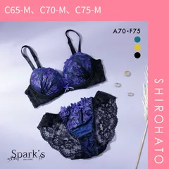 【SHIROHATO公式】【正規品・新品】スパークス SPARKS グランローズ ブラジャー ショーツ セット ノーマル ABCDEF 脇高 谷間 盛りブラ バックレース(C65-M、C70-M、C75-M)