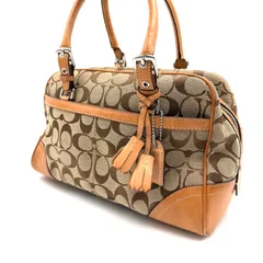 COACH y2k signature handbag leather mini Boston bag canvas コーチ ミニボストンバッグ シグネチャー