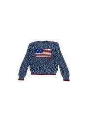 ポロ ラルフローレン 星条旗 コットン ニット セーター ブルー