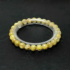 天然美品★【50A太陽花タイチンルチル】★黄金針水晶ブレスレット 天然石 金運 6.8-7.2mm ZB10297