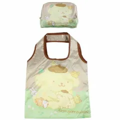 ポムポムプリン エコバッグ 収納ポーチ付き サテン 折りたたみ 30th 30周年 ショッピングバッグ  サンリオ sanrio キャラクター