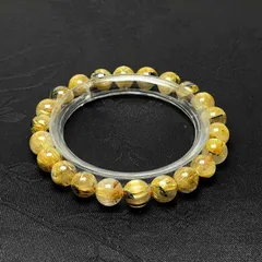 天然美品★【40A太陽花タイチンルチル】★黄金針水晶ブレスレット 天然石 金運 8.2-8.5mm ZB10299