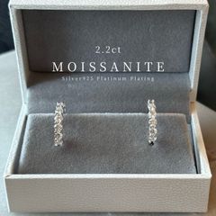 モアサナイト2.2ct フープピアス Silver925プラチナ加工 金アレ対応 