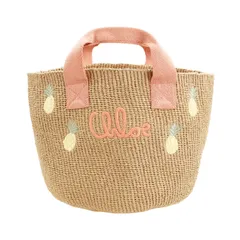 クロエ Chloe バッグ かごバッグ 2026年初夏新作 アプリコット ミフコ コラボ ストローバッグ ロゴ キッズ 大人もOK レディース ハンドバッグ バスケットバッグ C20873