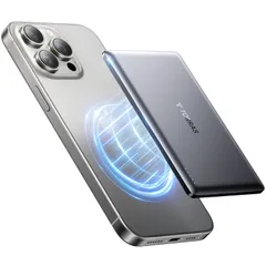 TORRAS MiniMag モバイル バッテリー MagSafe対応 Ultra Slim コンパクト マグネット式 ワイヤレス充電 Power Bank 5000mAh 急速充電 軽量 小型 CCC/PSE認証済 iPhone12～17対応