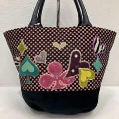 未使用品☆Think Bee! ハート刺繍 ハンドバッグ 千鳥柄 スパンコール