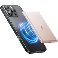 TORRAS MiniMag モバイル バッテリー MagSafe対応 Ultra Slim コンパクト マグネット式 ワイヤレス充電 Power Bank 5000mAh 急速充電 軽量 小型 CCC/PSE認証済 iPhone12～17対応