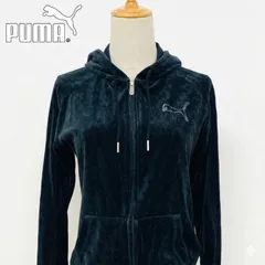 PUMA ベロアパーカー ラインストーン装飾 レディースM ネイビー 2010年代 #K027-6