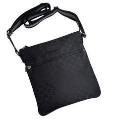 2785 良品 GUCCI GGキャンバス メッセンジャー ショルダーバッグ 黒