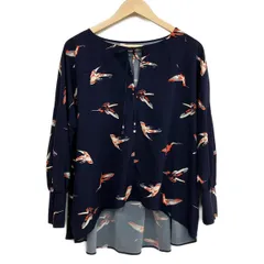 Diagram GRACE CONTINENTAL(ダイアグラム) チュニック サイズ36 S レディース ネイビー×オレンジ×グレー×白 長袖/鳥柄