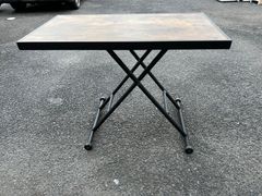 あずま工芸 昇降テーブル リフトテーブル ウォールナット ビンテージ調