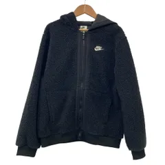 美品 NIKE ナイキ ボアジップパーカー XL ブラック レディース 古着 中古 USED