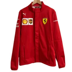 良品 PUMA プーマ Scuderia Ferrari フェラーリコラボ ソフトシェル チームジャケット ブルゾン サイズL レッド メンズ 古着 中古 USED