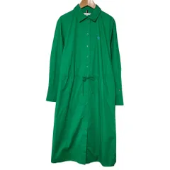 美品 24SS Tommy Hilfiger トミーヒルフィガー ブルゾンロングスリーブシャツドレス ワンピース WW41431 サイズ34 グリーン レディース 古着 中古 USED