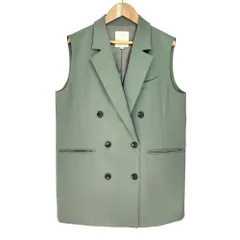 美品 B:MING by BEAMS  ビーミングバイビームス ベスト ワイドパンツ セットアップ サイズM グリーン レディース 古着 中古 USED