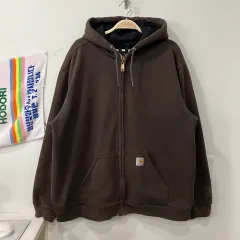 93 Carhartt カーハート サーマル フーディジップアップ レインディフェンダー ブラウン