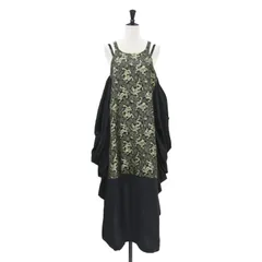 【新品】JUNYA WATANABE COMME des GARCONS ジュンヤワタナベ コムデギャルソン ワンピース ブラック 黒 サイズ:S | 22春夏 龍 ジャガード 切替 ワンピース / ドレス | ロング ノースリーブ【レディース】