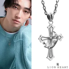 ライオンハート ハウリング クロス ネックレス S SIZE シルバー925 クラウン 十字架 王冠 メンズ ブランド LION HEART