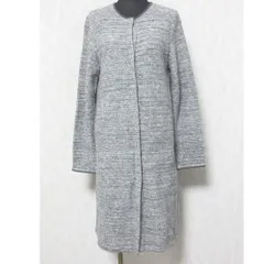 美品 green label relaxing グリーンレーベルリラクシング ユナイテッドアローズ ノーカラー ニットコート コーディガン 40 グレー レディース 古着 中古 USED