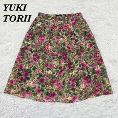 YUKI TORII ユキトリイ夏サッカー生地花柄ツスカート ウエストゴム YUKI TORII ユキトリイ夏サッカー生地花柄ツスカート ウエストゴム