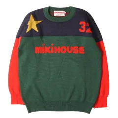 90s - 00s ヴィンテージ古着 | 希少 メンズサイズ | 90s ロゴ スター ナンバリング カップショルダー クルーネック ニット | miki HOUSE ミキハウス | グリーン ネイビー レッド | サイズ:M(メンズ)【メンズ】【中古】