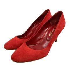 美品 sergio rossi セルジオロッシ スエード パンプス 34 21cm相当 レッド レディース 古着 中古 USED