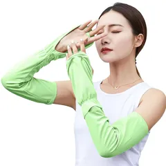 【新品】 [PALAME] アームカバー レディース 【UPF50+認定済・指先までの超大カバー範囲・接触冷感-5℃】 夏 手の甲カバー ゆったり メッシュ通気 吸汗速乾 ひんやり 指かけ 紫外線対策 日焼け止め UVカット エイムカバー 腕カバー アウト 0