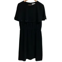 美品 MUVEIL ミュベール リボン ケープ付き ワンピース サイズ38 ブラック レディース 古着 中古 USED