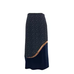 2025AW Mame Kurogouchi マメクロゴウチ Cupro Triacetate Floral Jacquard Skirt 小花柄ジャカードスカート ネイビー 1 MM25FW-SK024のサムネイル