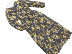 COLLAGE コラージュ ガリャルダガランテ シフォン 花柄 ロング ワンピース sizeF/黄ｘ黒 ■◇ レディース