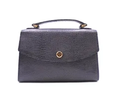 SONIA RYKIEL ソニアリキエル 型押しレザー ハンド バッグ 黒 ■■ レディースのサムネイル