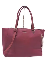 grove グローブ フェイクレザー ショルダー 付き 2WAY トート バッグ ボルドー ■■ レディース