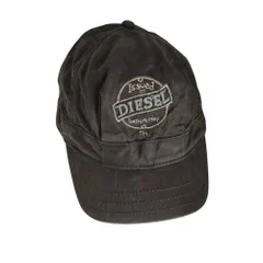 美品 DIESEL ディーゼル ロゴ刺繍 キャップ 帽子 グレー レディース 古着 中古 USED