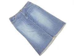INDIVI インディヴィ カットオフ デニムスカート size38/青 ■■ レディース