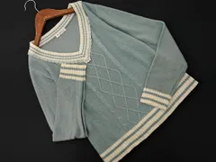 axes femme アクシーズファム Vネック ニット セーター sizeM/青 ■◇ レディース