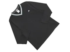 adidas アディダス ロゴプリント Vネック トレーニングウェア カットソー sizeM/黒 ■◇ レディース