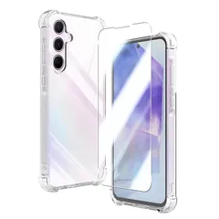対応 Galaxy A55 5G ケース クリア ケース GalaxyA55 5G カバー TPU 保護ケース カバー背面 + ガラスフィルム フィルム 日本旭硝子製 フィルム 強化ガラス 硬度9H 高透過率 飛散防 強化ガラス 1