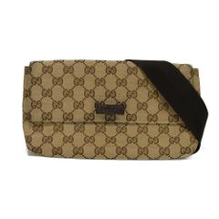 GUCCI グッチ GGキャンバス ウエストバッグ カーフ ブラウン ウエスト