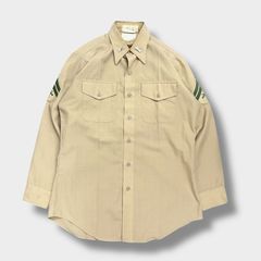 USMC サービスドレスシャツ ベージュ 軍服 15×32 ミリタリーシャツ U.S.M.C アメカジ ステンシル入り ヴィンテージ VINTAGE