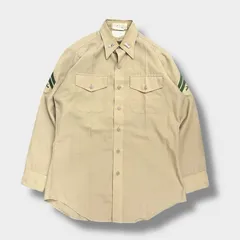 USMC サービスドレスシャツ ベージュ 軍服 15×32 ミリタリーシャツ U.S.M.C アメカジ ステンシル入り ヴィンテージ VINTAGE