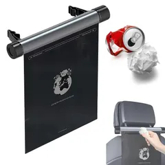 車 ごみ箱 ローラー式 車専用 ゴミポケットごみ袋 ロール ヘッドレスト 車用 使い捨て 収納 袋 オーガナイザー スリム 後部座席 装着簡単 本体 使いやすい (グレー) [並行輸入品] [グレー]