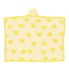 丸眞(マルシン) すみっコぐらし ふわもこねこ マスコット付きブランケット 70×100cm 6575041200 オフホワイト×イエロー(25y11m)(291359996)