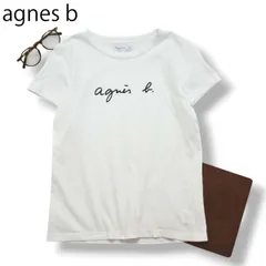 アニエスベー agnes b 半袖 ロゴプリント Tシャツ カットソー 白 ♪