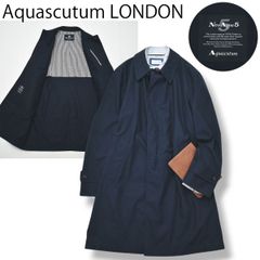 美品 Aquascutum Aqua5 ライナー付ステンカラーコート 裏チェック
