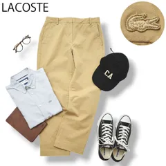 【ストレッチ】 ラコステ LACOSTE テーパード チノパン 36 ベージュ のサムネイル